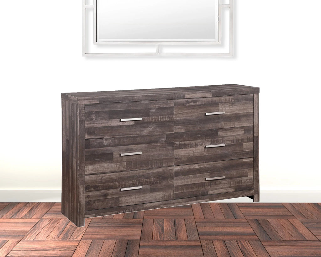 Dark Oak Solid Wood Six Drawers Double Dresser A81965