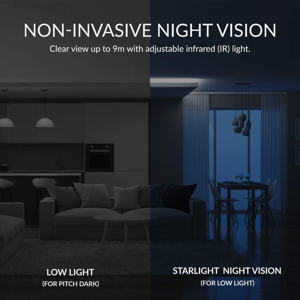 Indoor WiFi Security Dome Camera with Night Vision, 2-Way Audio, 1080p, 360-degree, 2pc M606