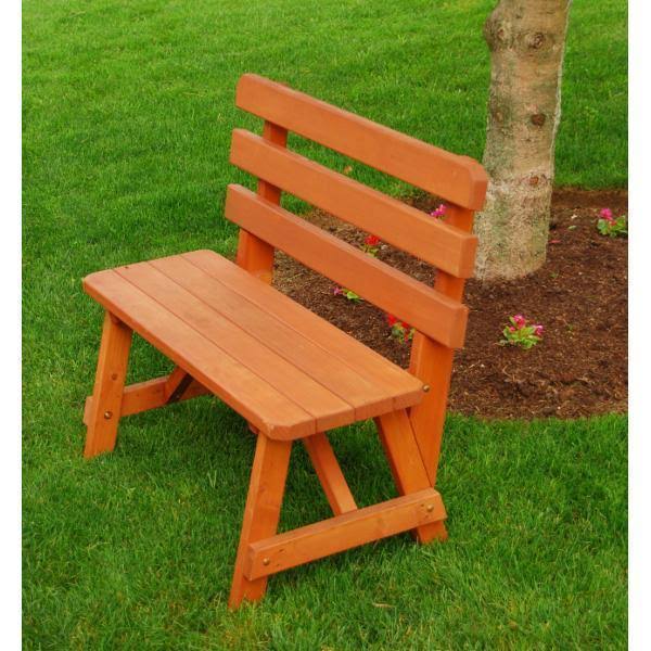 Yellow Pine Backed Bench R54091
