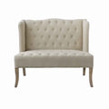 Cream Fabric Wingback Loveseat C419