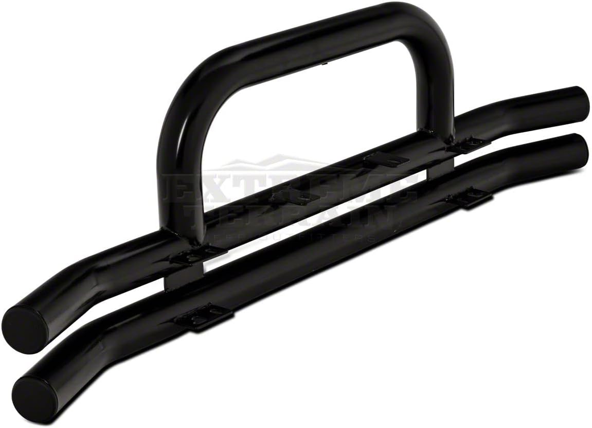 Gloss Black Double Tubular Front Bumper with Over-Rider Hoop H637