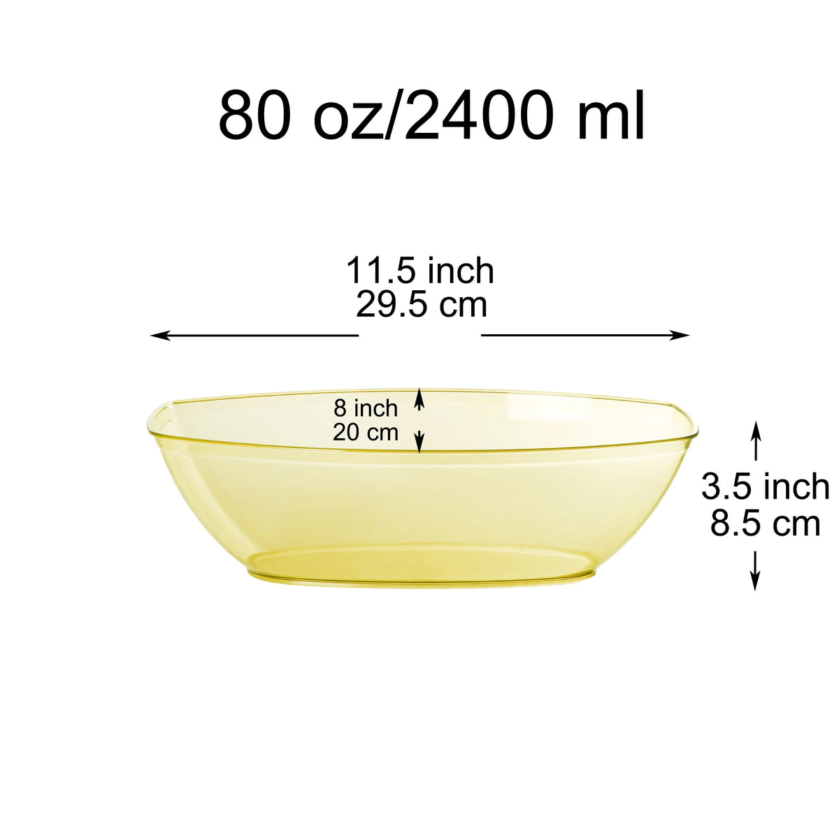 8 Pack 80 Ounce Plastic Mixing and Serving Bowls, Set of 8 O98382