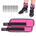Adjustable 1 pair Ankle Weights 1 2 3 LBS Metal Block with Separate Pockets O80089