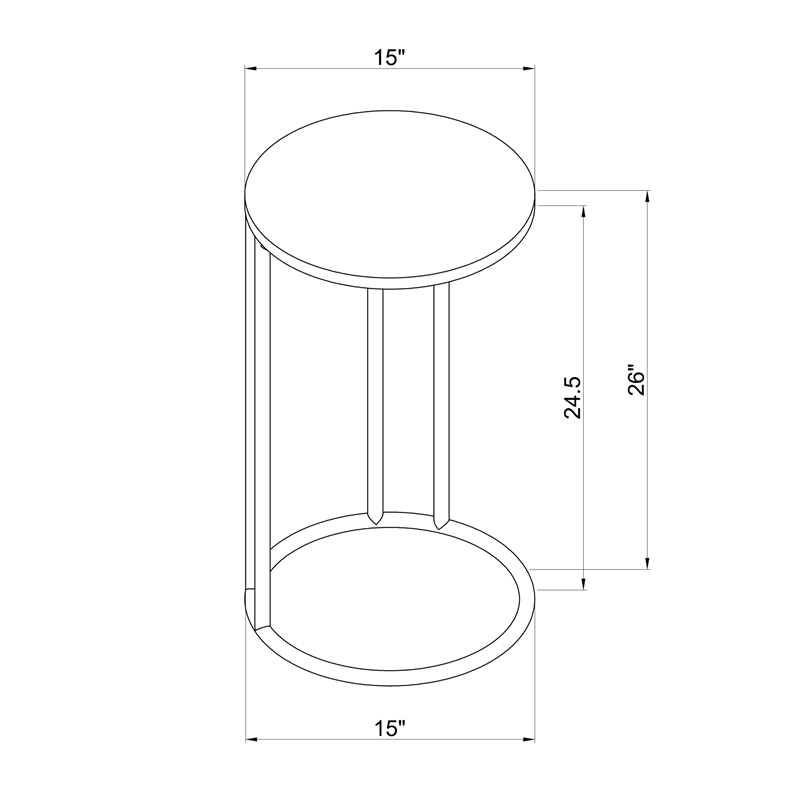 Gold Metal Accent C Table M994
