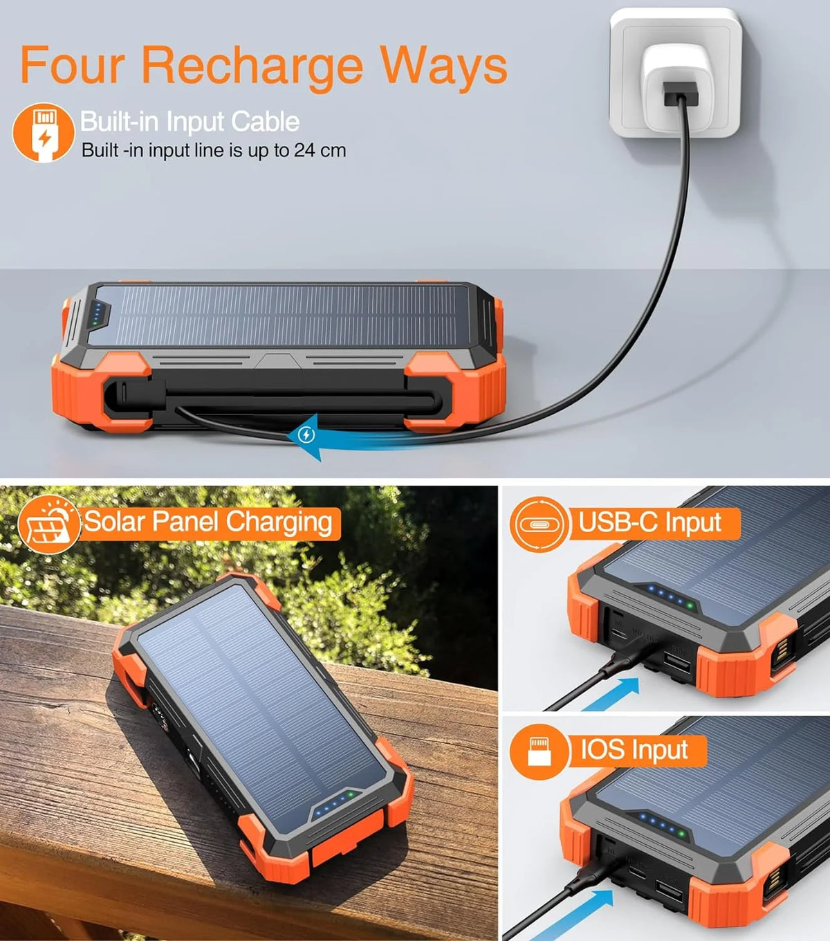 42800mAh Solar Charger Power Bank Portable Battery Pack J93463