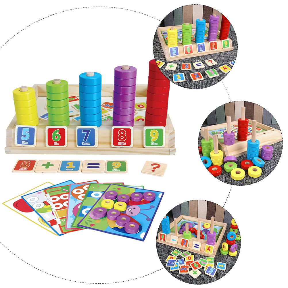 Wooden Math Puzzle Building Blocks Toy W87447