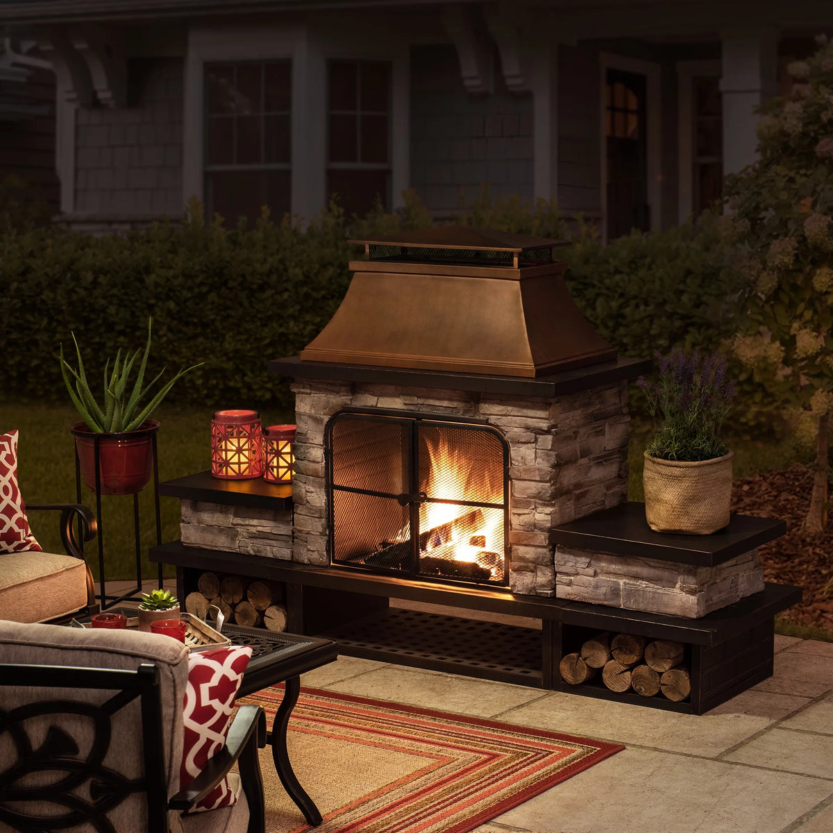Wood Burning Fireplace V68166