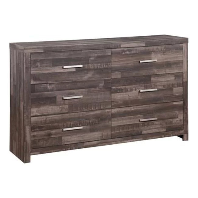 Dark Oak Solid Wood Six Drawers Double Dresser A81965