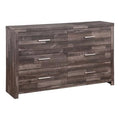 Dark Oak Solid Wood Six Drawers Double Dresser A81965