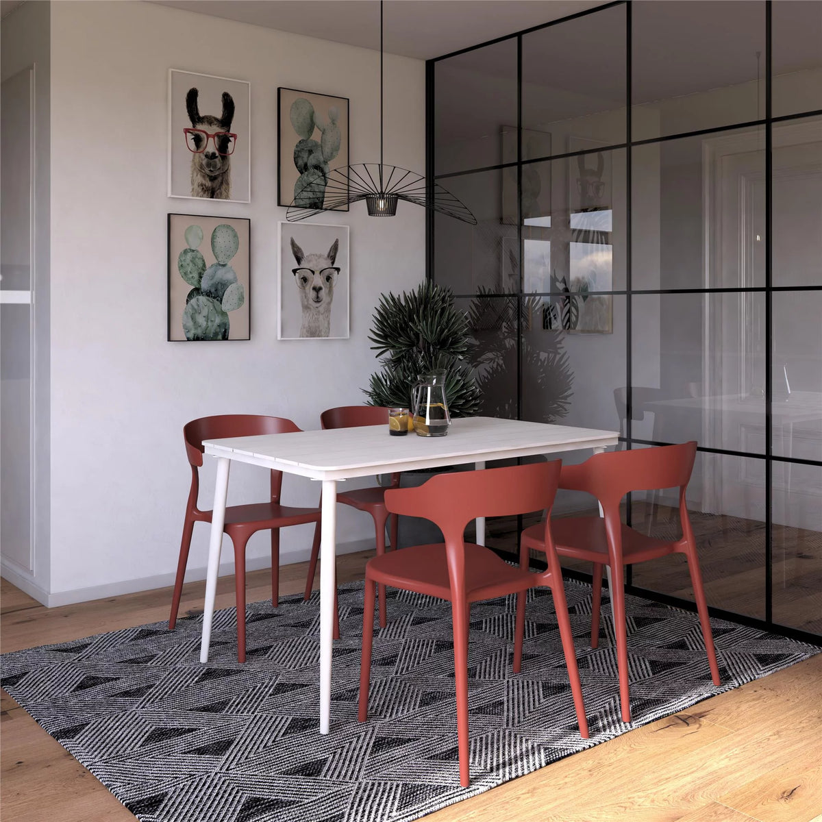 White Rectangular Indoor/Outdoor Dining Table N82124