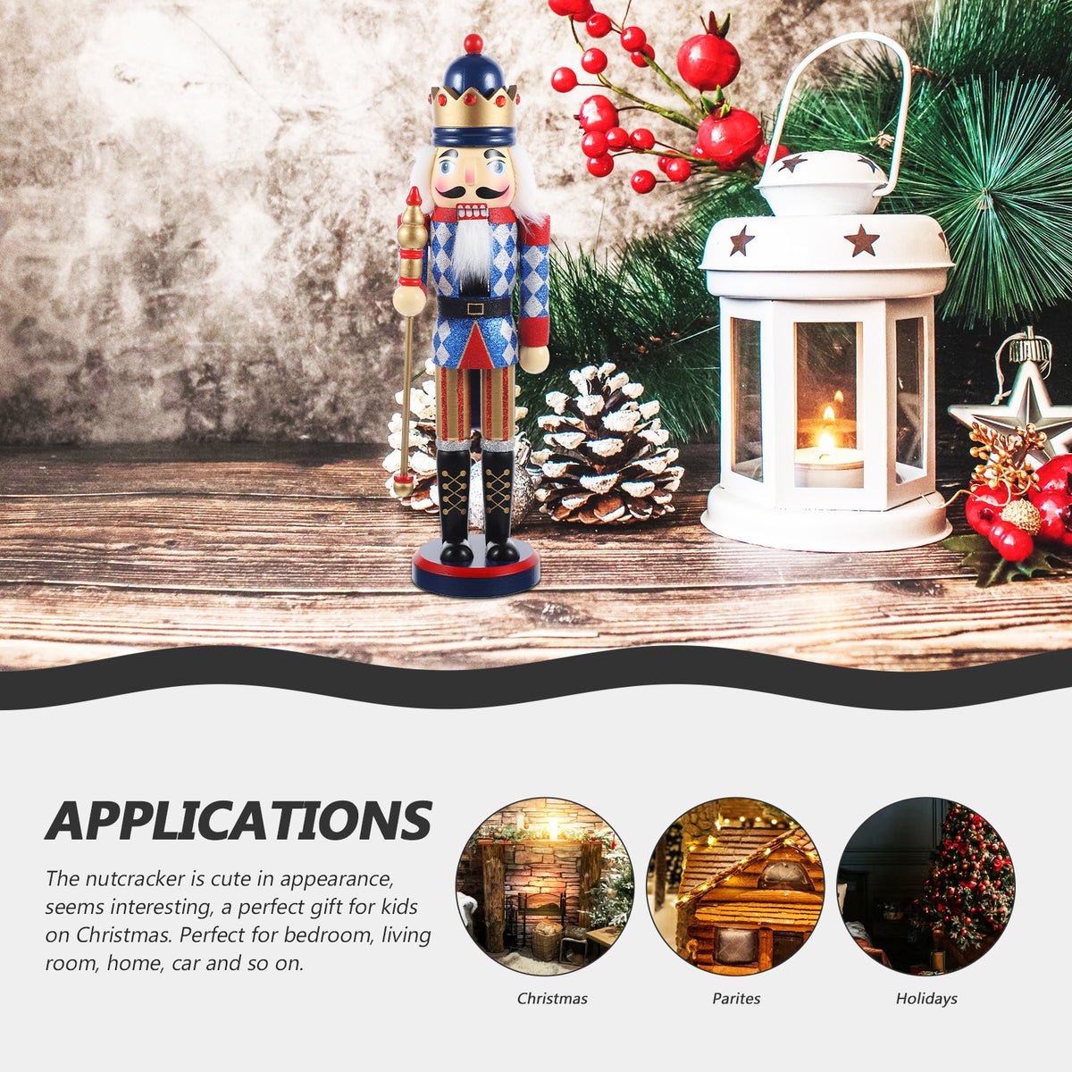 Nutcracker Wooden Ornament Decor Doll Z345