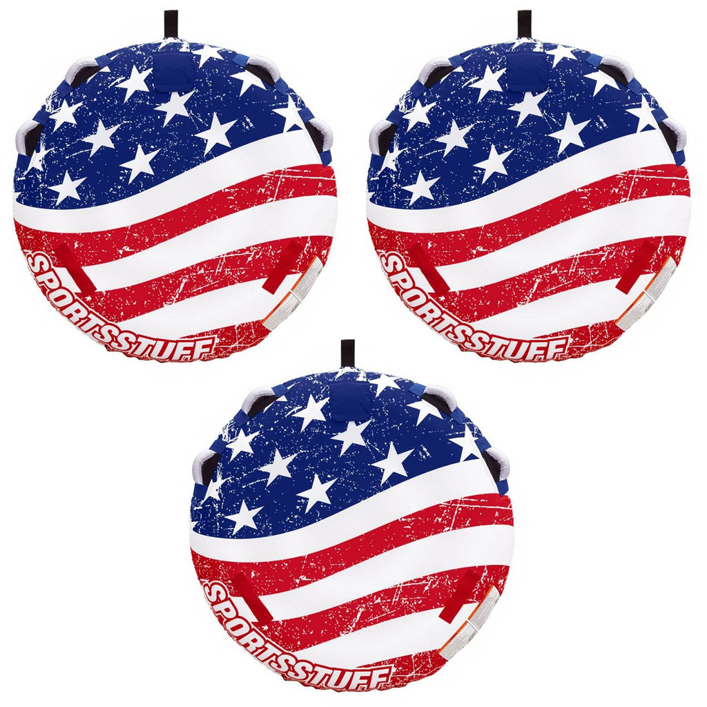 Stars & Stripes Inflatable 1 Rider Watersports Towable Tube (3 Pack) B94128