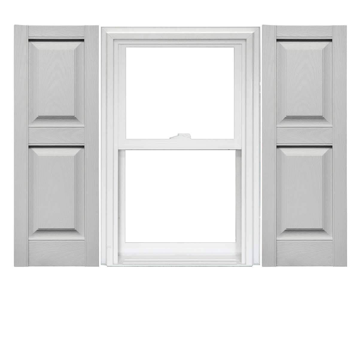 Raised Panel Vinyl Shutters (1 Pair) 14.75 x 39 Paintable G3470
