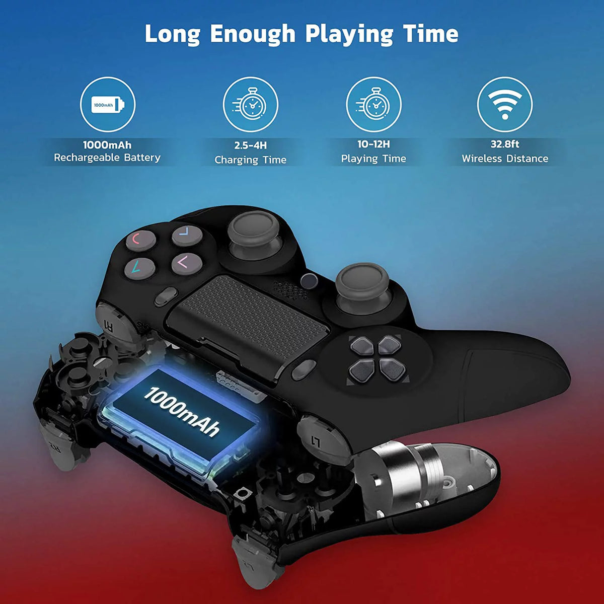 Wireless GamePad Controller with Built-In Speaker Gyro BlueTooth Slim Black Z338896