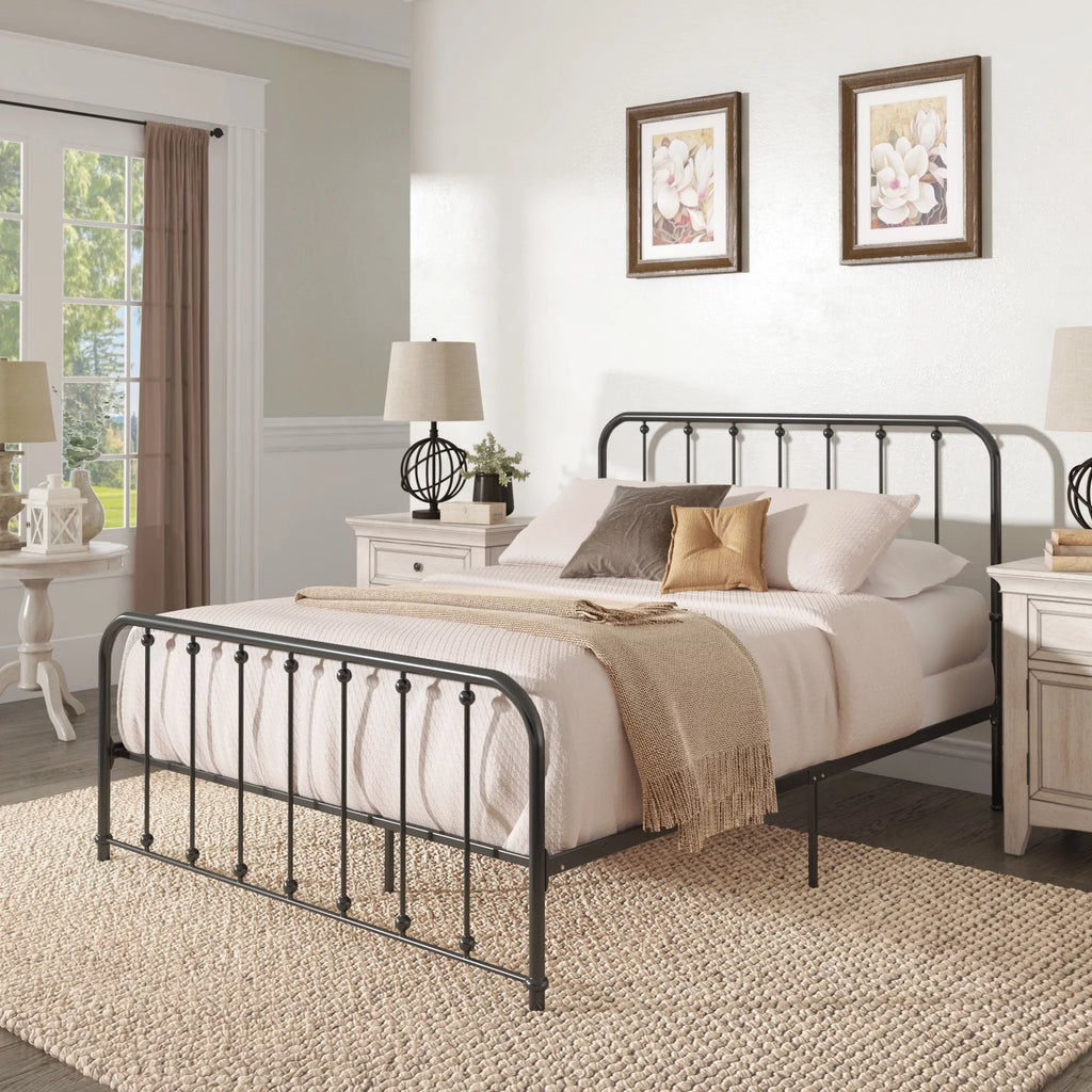 White Metal Platform Full Bed I50418