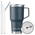 30oz Light Blue Stainless Steel Insulated Coffee Mug with Handle U916916