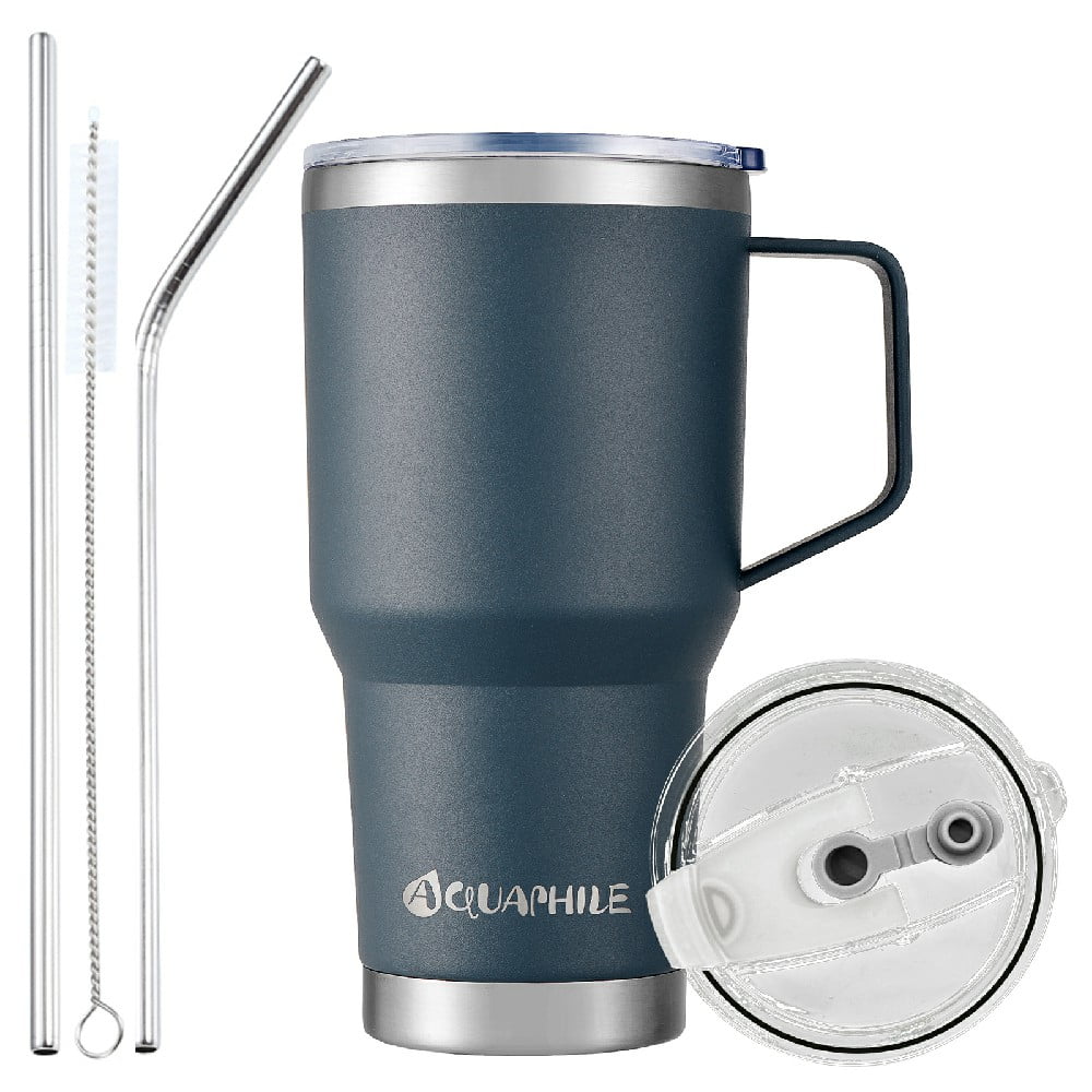 30oz Light Blue Stainless Steel Insulated Coffee Mug with Handle U916916