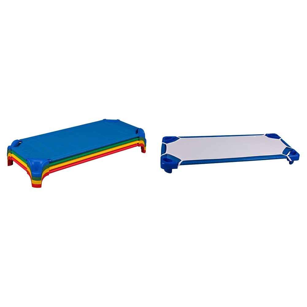 Blue Stackable Daycare Cot with Easy Lift Corners P7950