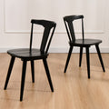 Black Wood Slat Back Dining Chair Set of 2 E309879