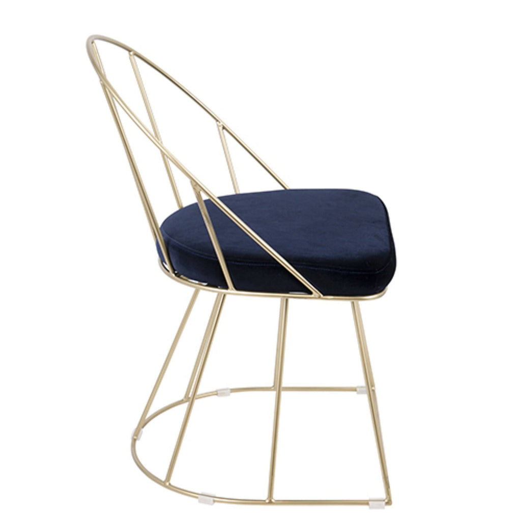 Gold and White Velvet Dining Chair (Set of 2) I62300