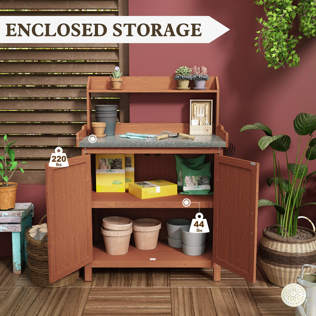 Potting Bench with Storage Y3098