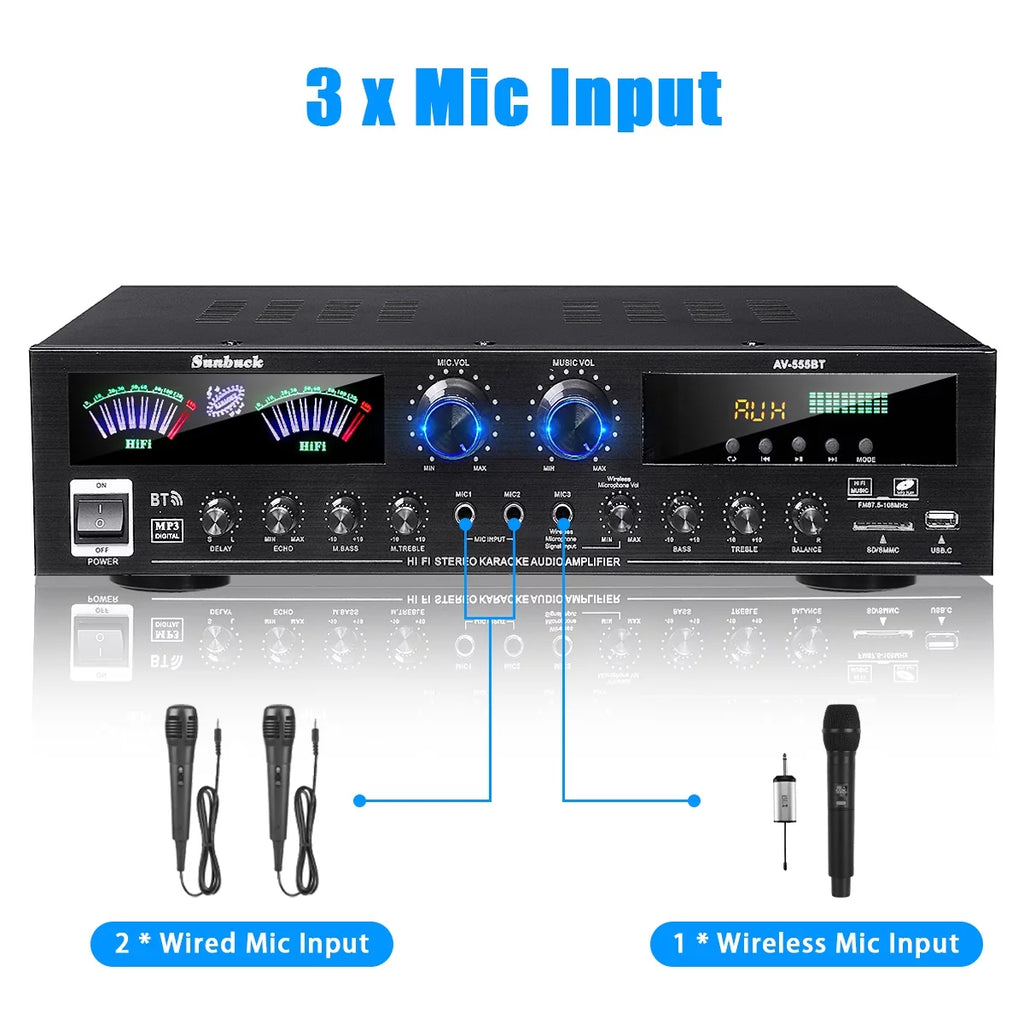 4000W Bluetooth Surround Sound Audio Power Amplifier X79530