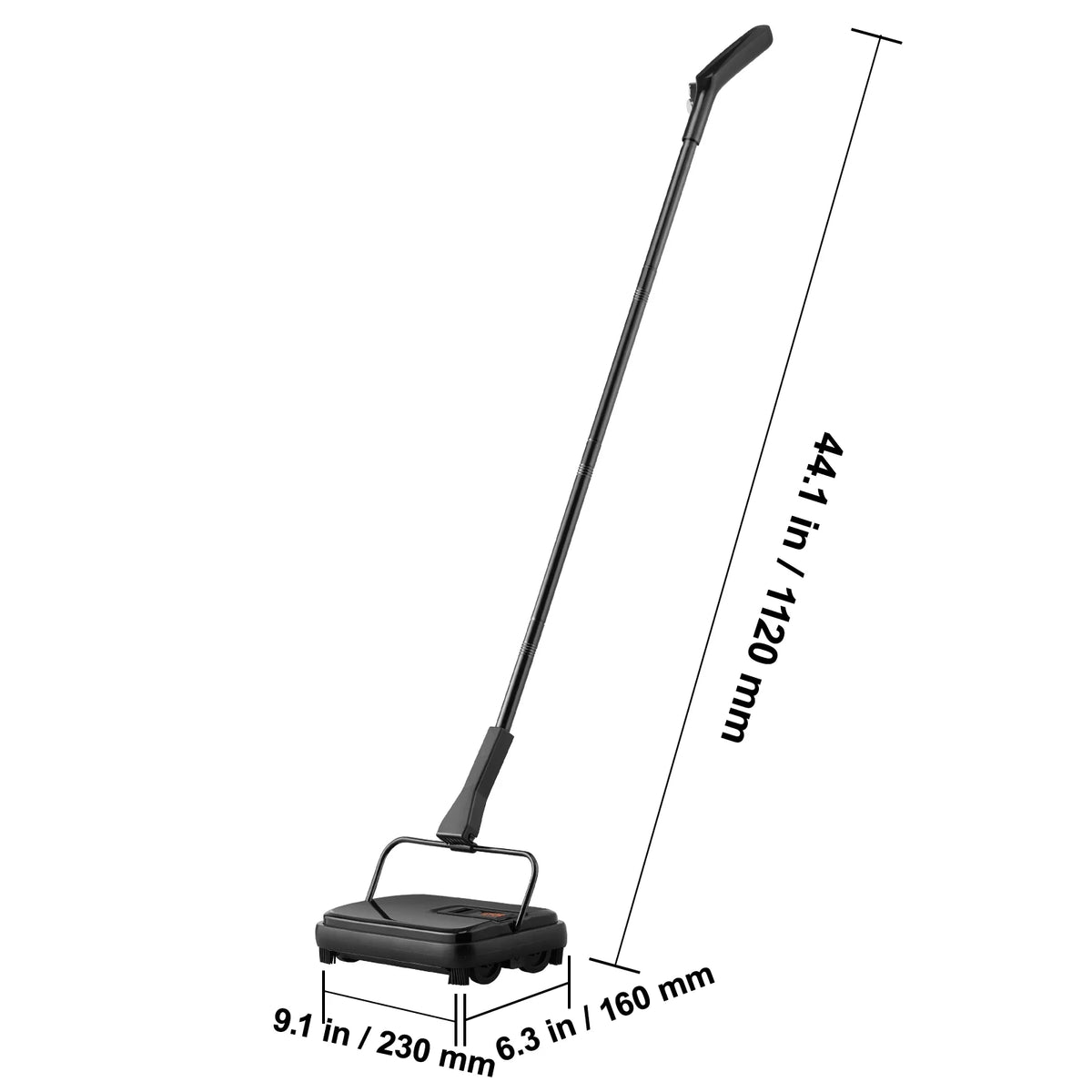Carpet Sweeper Manual 7.87 in Non Electric Horsehair Black K1000