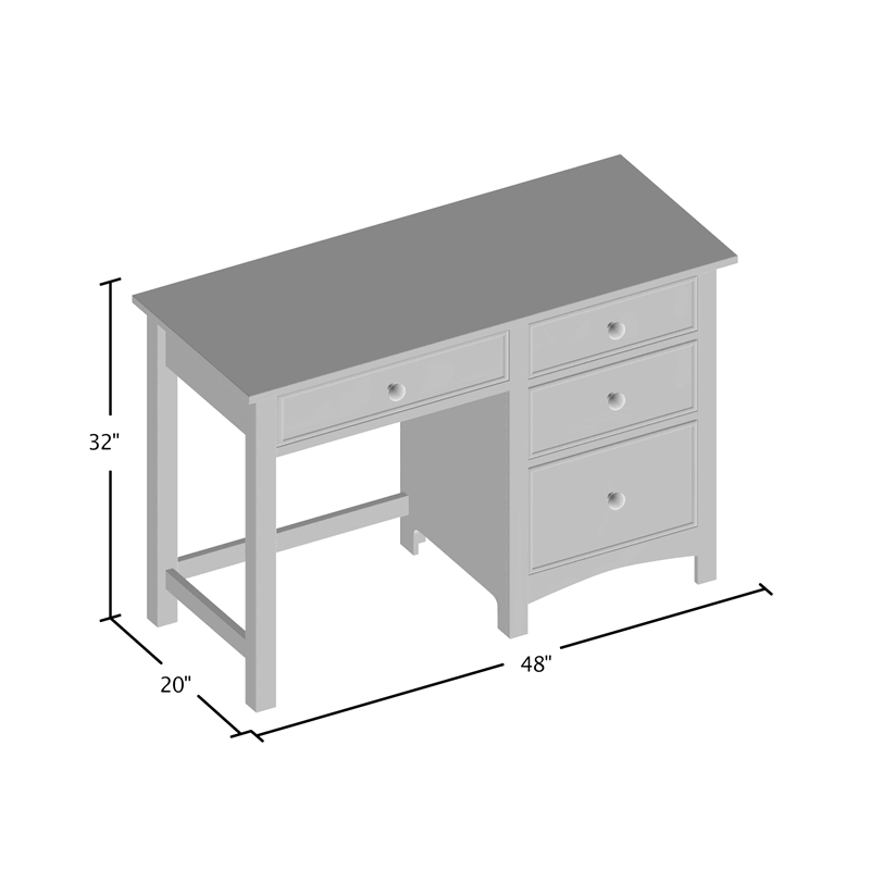 Dark Walnut Solid Wood Kids Desk A495777