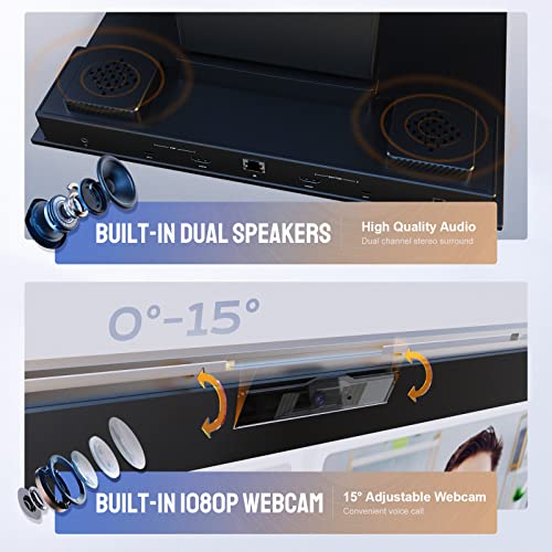Dual 24" FHD Stacked Desktop Monitors with 1080P Webcam & Speakers, 100W USB-C Charging X405028