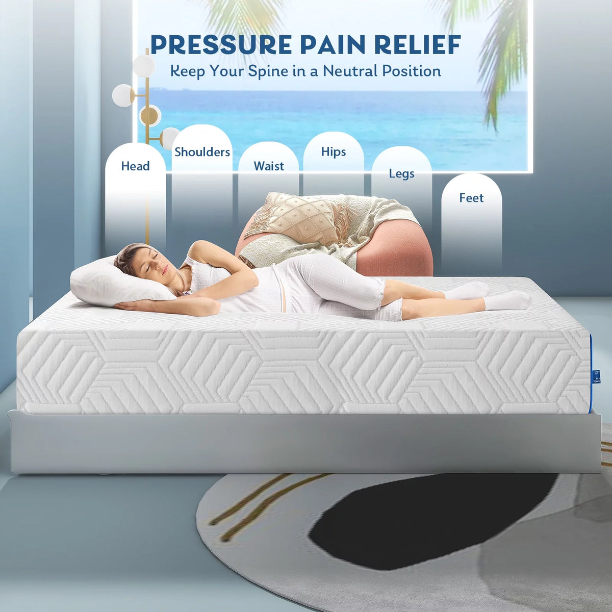 10 inch Gel Memory Foam Twin Mattress C740119