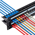 24 Port RJ45 Cat6 Feed Through Patch Panel 19 Inch Pack of 2 M4037
