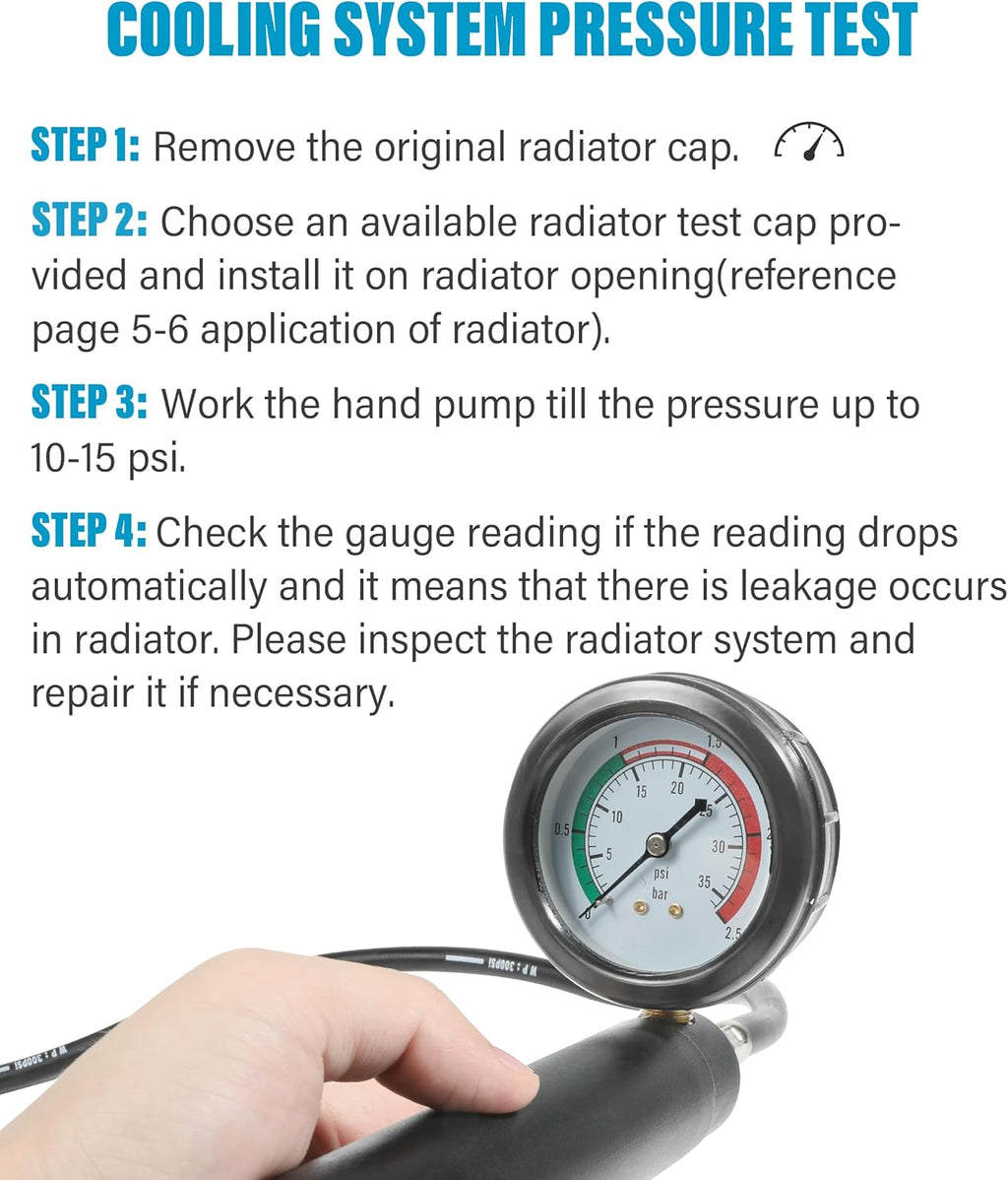 Radiator Pressure Tester Kit Coolant Pressure Tester Tool H4343