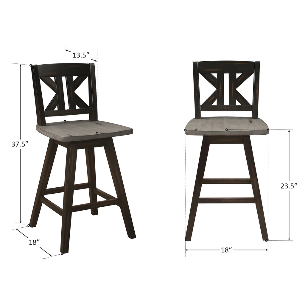 Black Sand-Through Swivel Counter Stool L61544