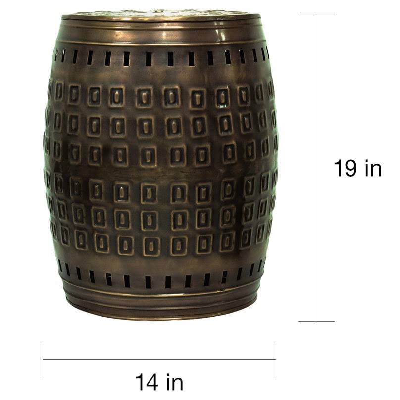 Green Hand Crafted Metal Stool/Table H147051