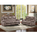 Apricot Manual Recliner Sofa with Cup Holders T896