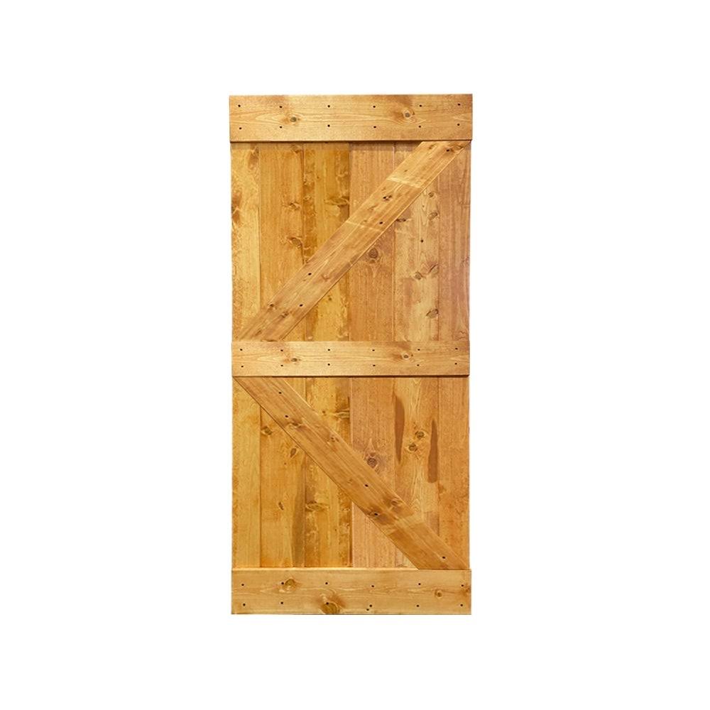 Jungle Green Stained Solid Pine Wood Interior Sliding Barn Door Slab K570671