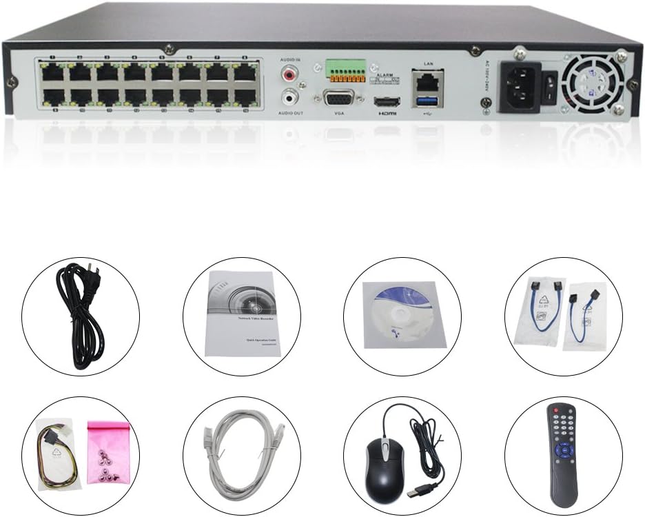 16CH 16POE 12Mp Resolution NVR C808