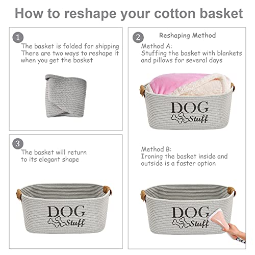 Gray Cotton Dog Toy Storage Bin L780199