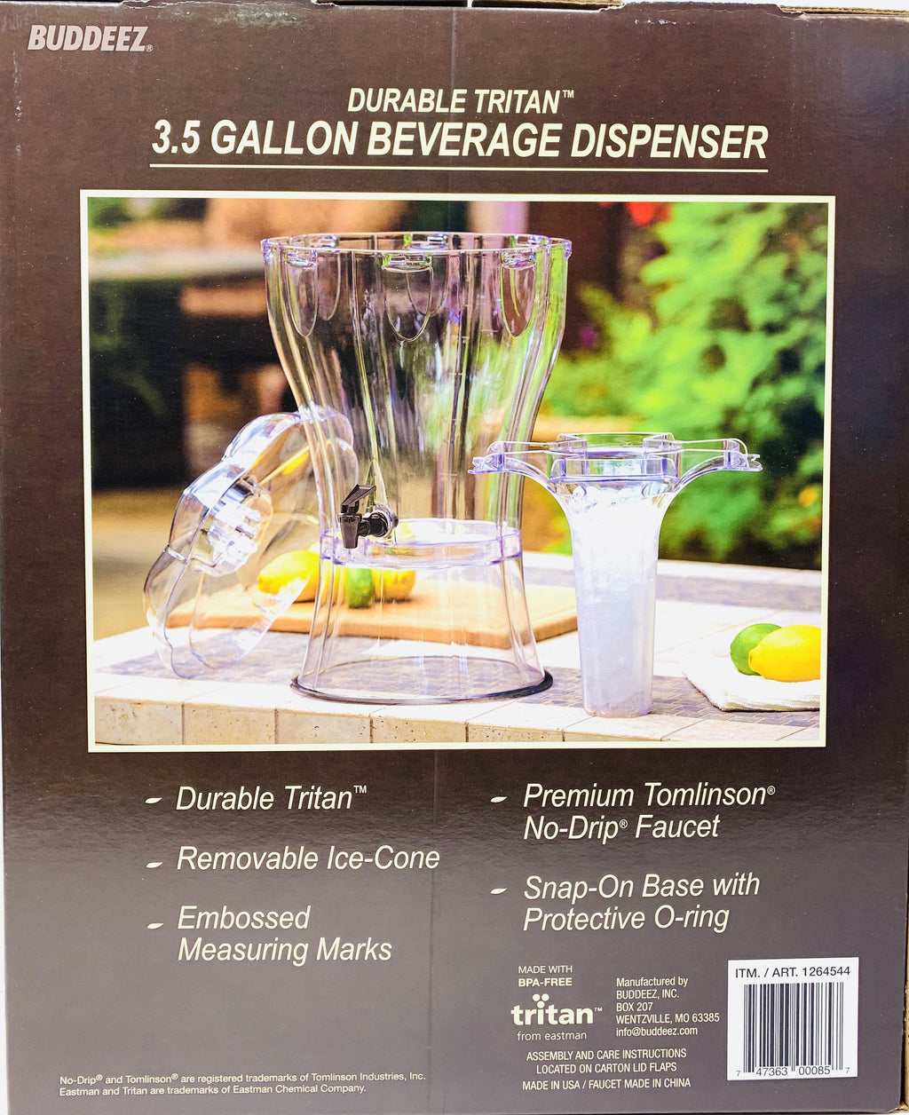 3.5 Gallon Beverage Dispenser with Removable Ice-Cone V8123