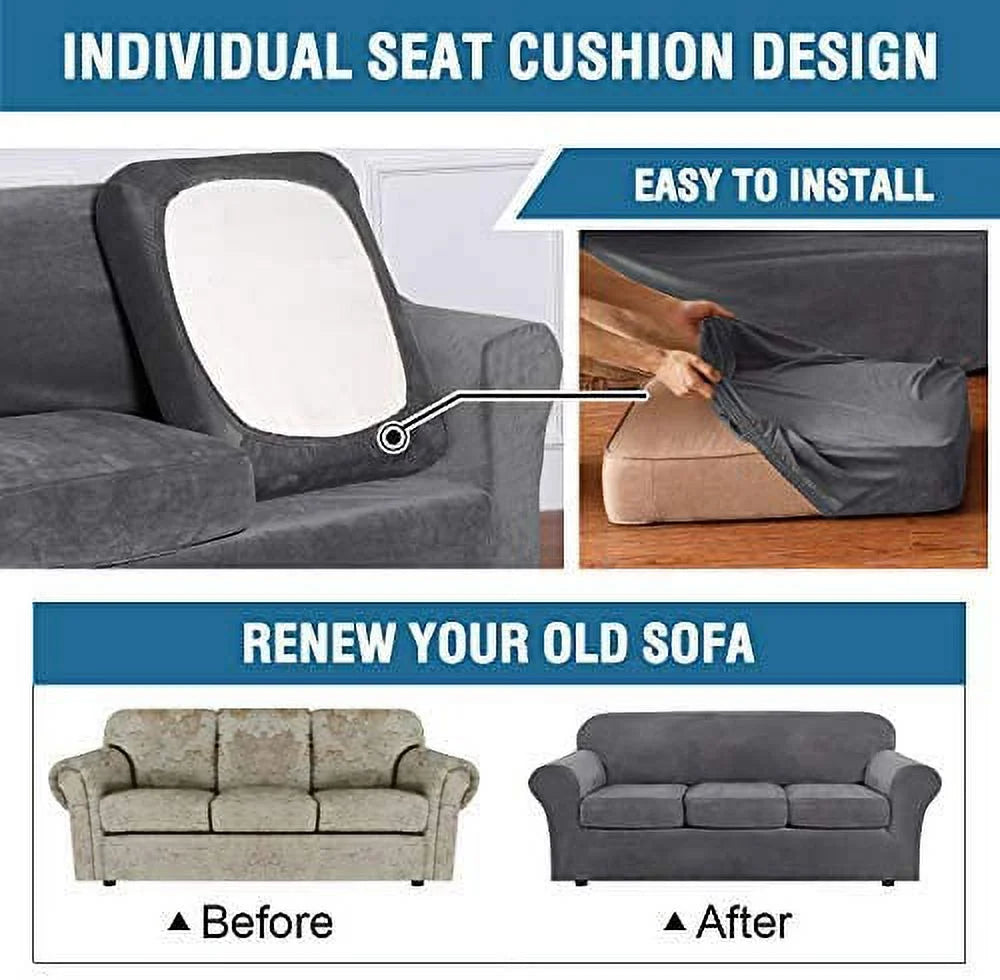 Gray Polyester Loveseat Slipcover X9780