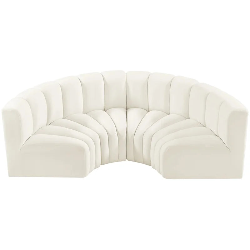 Cream Velvet Modular Sofa F84056
