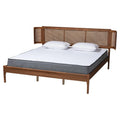 Walnut Brown Wood King Size Platform Bed R222