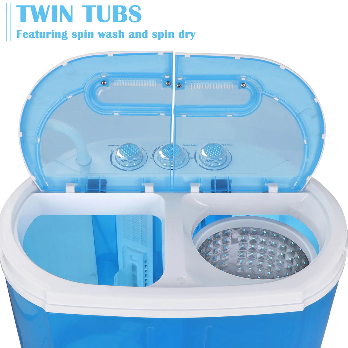 Portable Compact Washer 10lbs Blue White S3292
