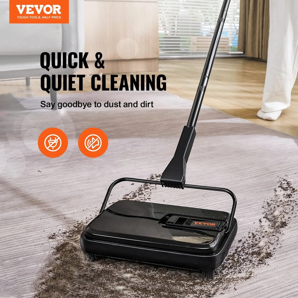 Carpet Sweeper Manual 7.87 in Non Electric Horsehair Black K1000