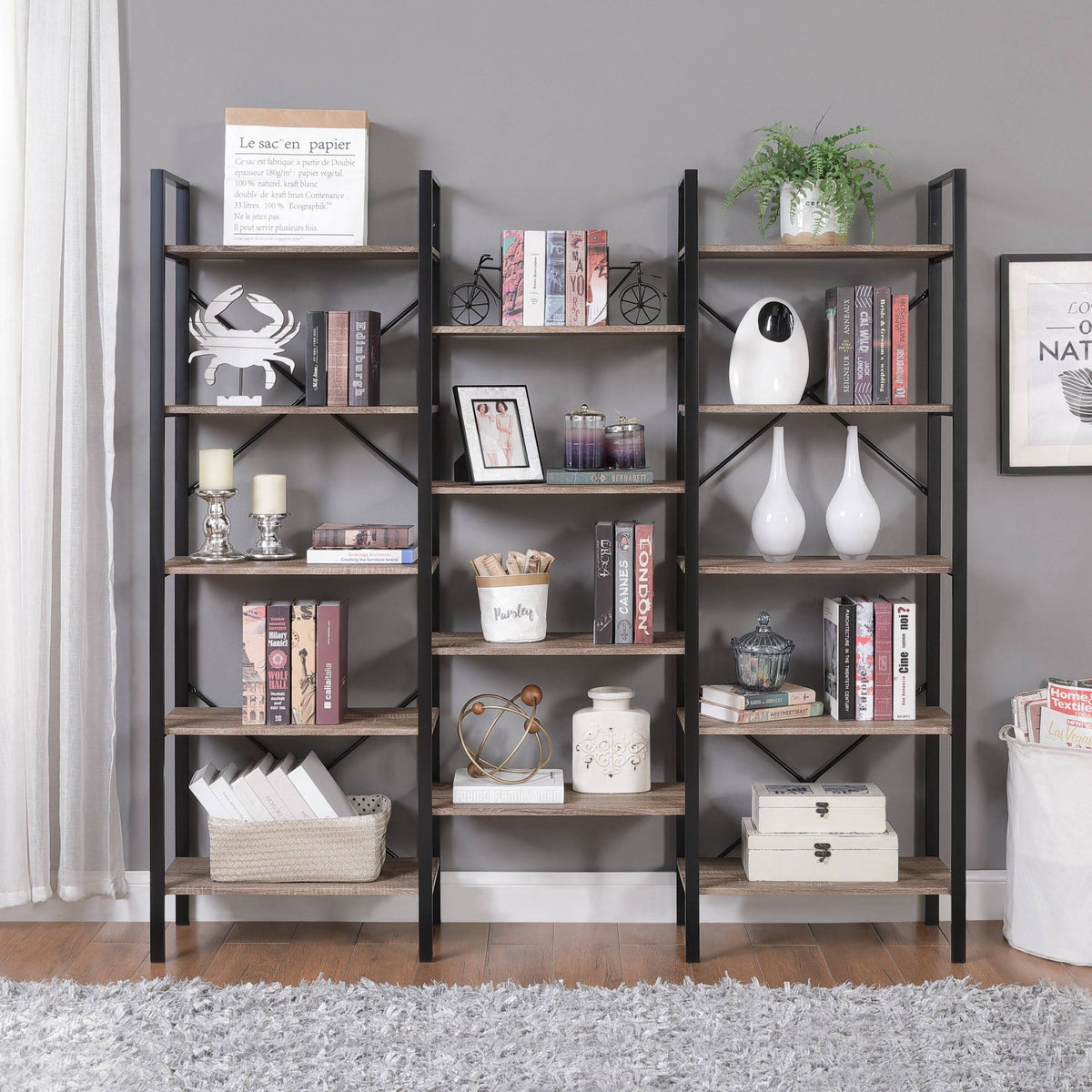 5-Tiered Double-Wide Bookshelf Q565020