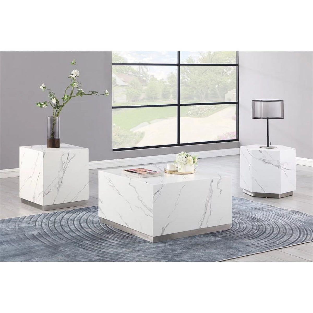 Square Faux Marble Coffee Table U48302
