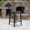 Silver Metal Indoor-Outdoor Counter Height Stool T5722