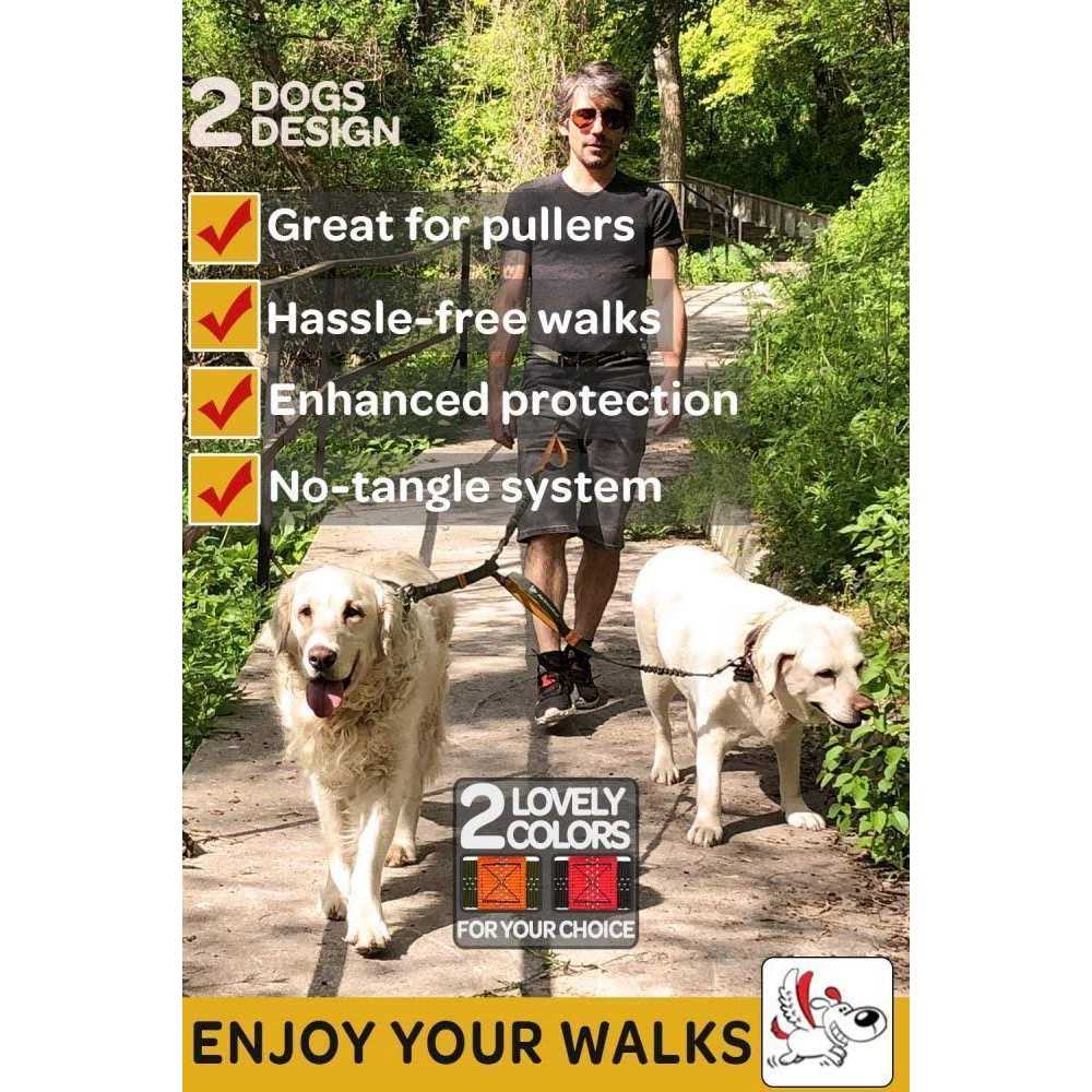 Hands Free Double Dog Leash G2212