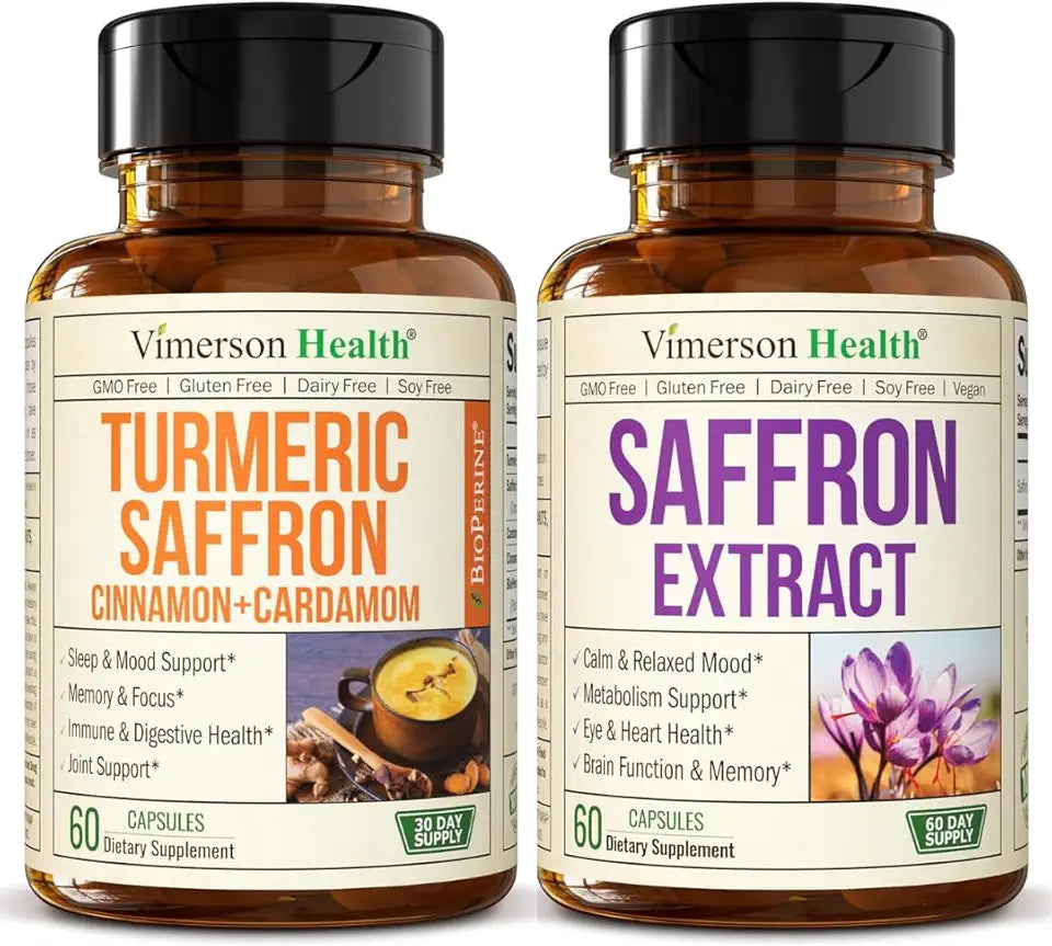 Saffron Mood & Eye Support + Turmeric Curcumin Bundle C8795