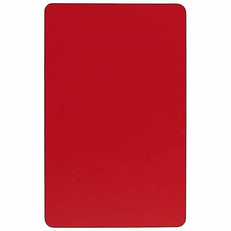 Red Rectangular Activity Table with Adjustable Legs K738180